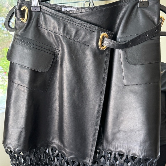 NonChalant Black Leather Mesh Skirt maxi - Picture 2 of 9